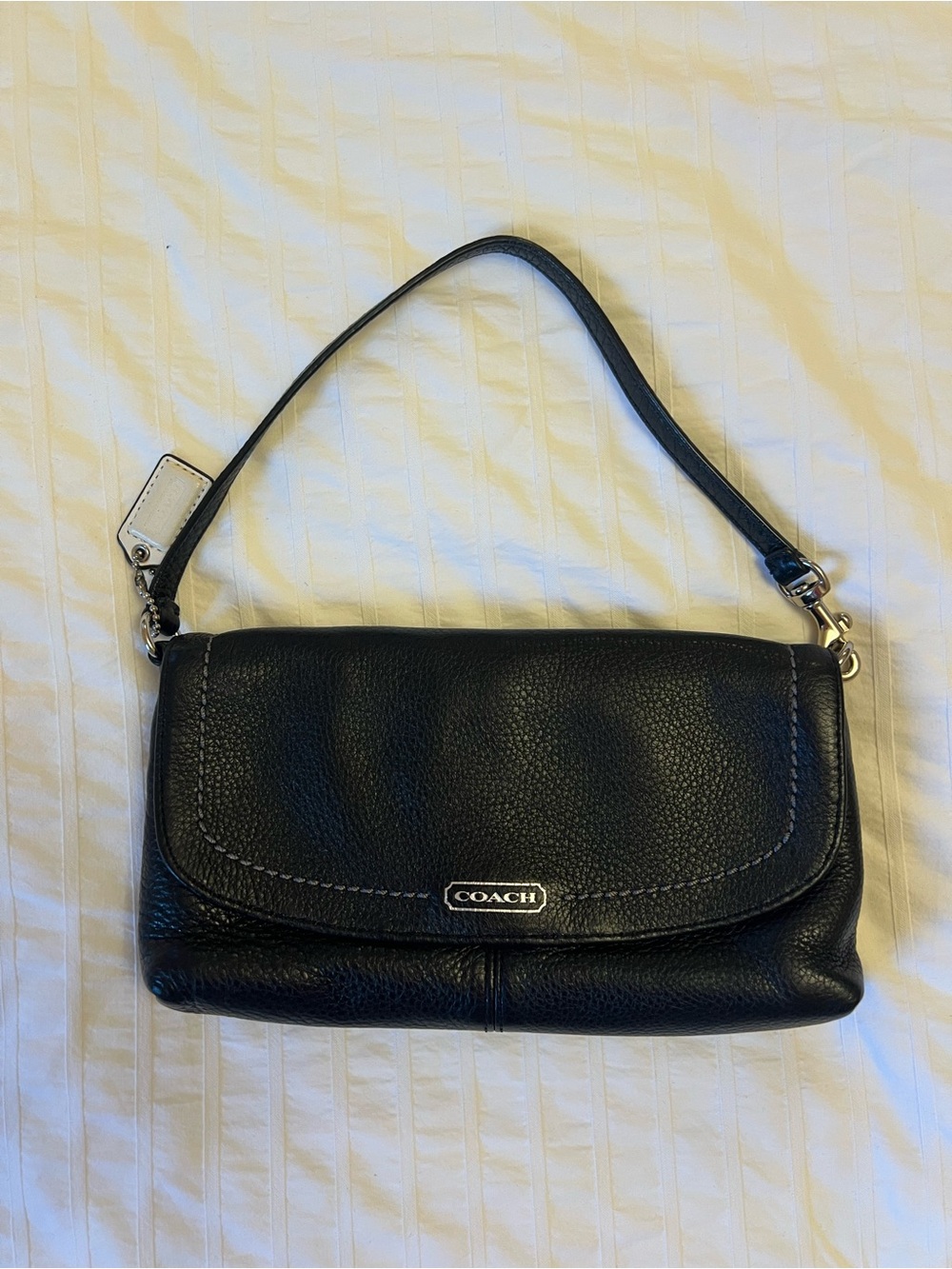 Coach Black Leather Wristlet Clutch
